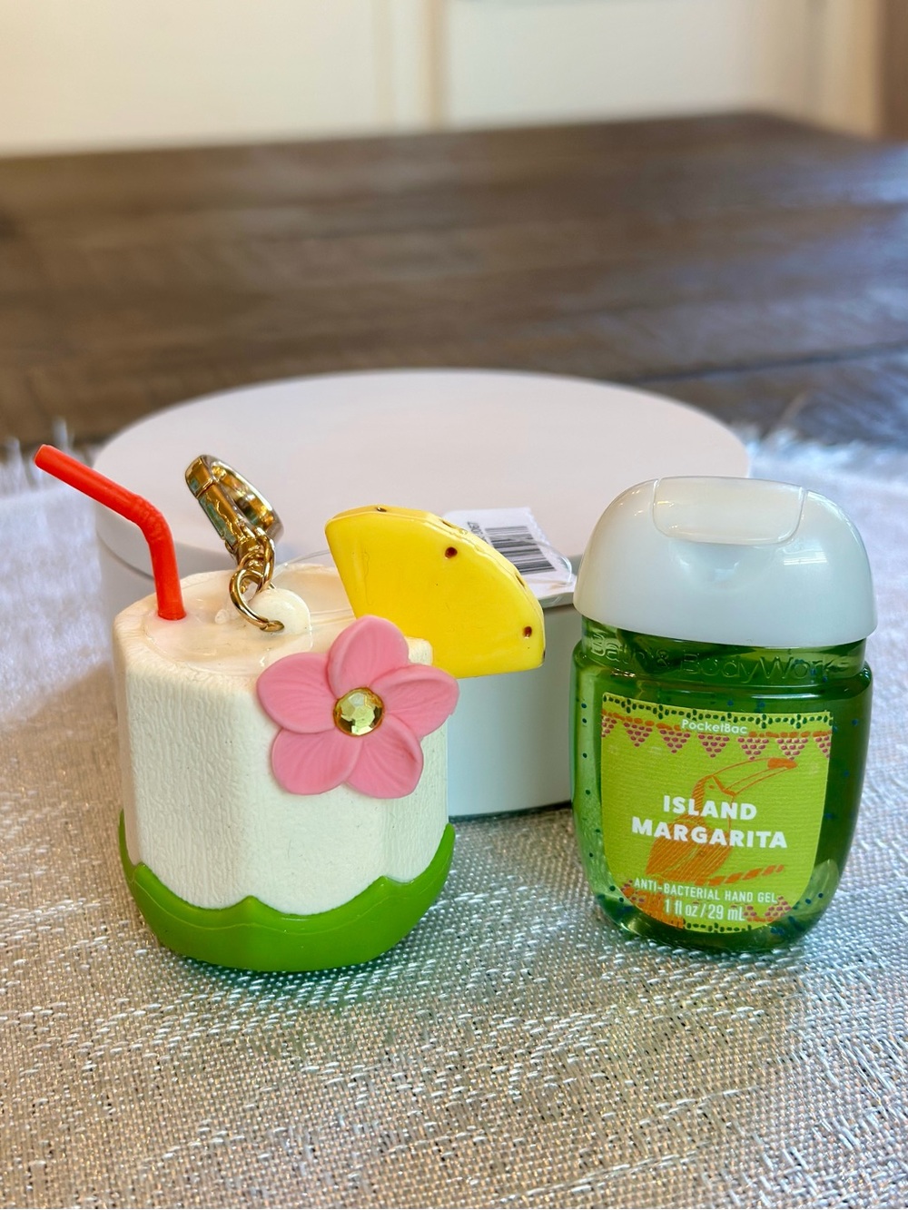 Coconut Tropical Drink PocketBac Holder with Island Margarita Hand Sanitizer Gel
